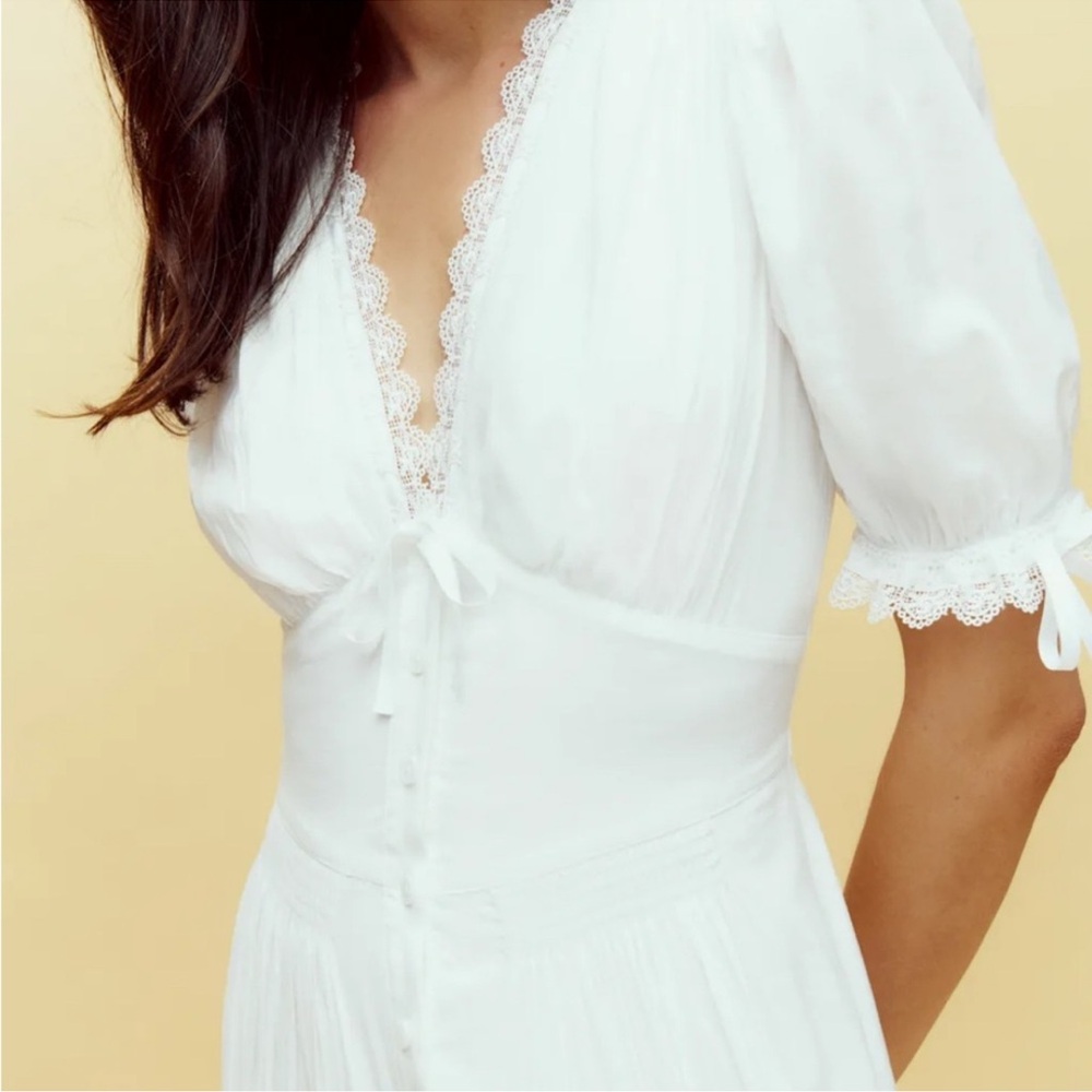 Reformation Ketra White Lace Dress